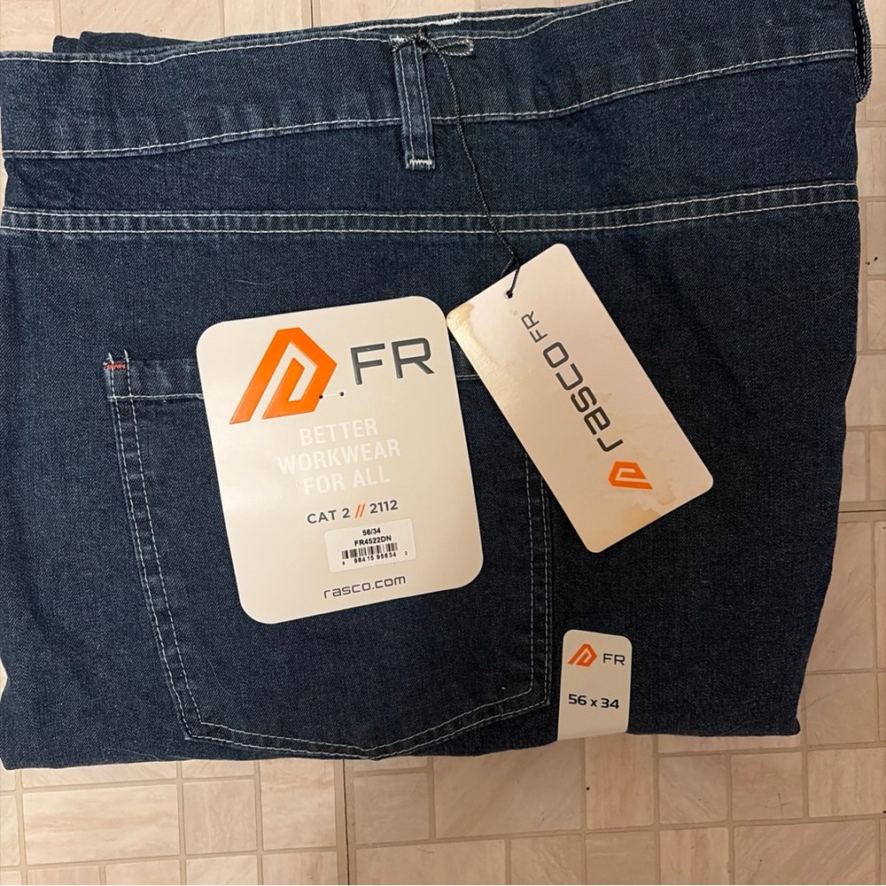 New Rasco FR Jeans Mens Size 56/34 Flame Resistant Denim Blue NWT CAT2 2112